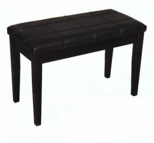 black duet piano bench with upholstered top