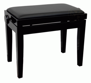 High Gloss Black Adjustable Piano Bench