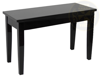 black piano bench wood top with square tapered legs