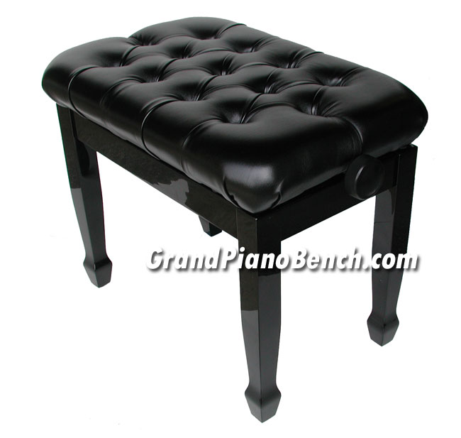 black adjustable piano bench pillow top model