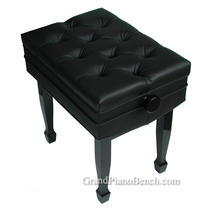 black adjustable piano bench deluxe model