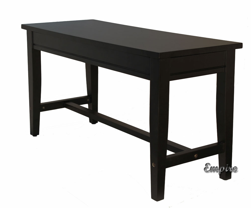 Duet piano bench wood top black satin finish