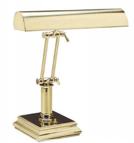 brass piano lamp with black marble