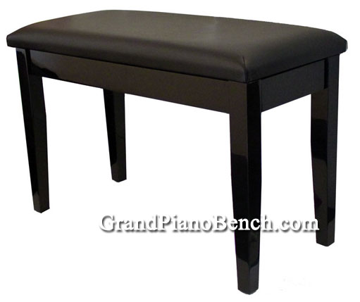 black high gloss upholstered piano bench