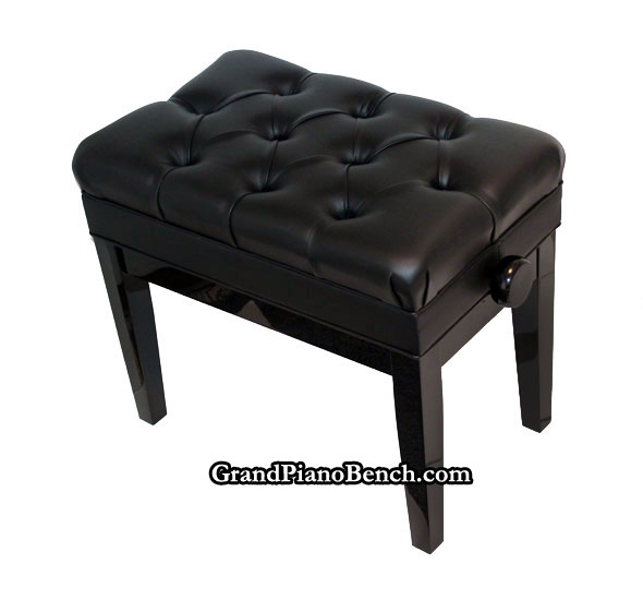 high gloss black adjustable piano bench