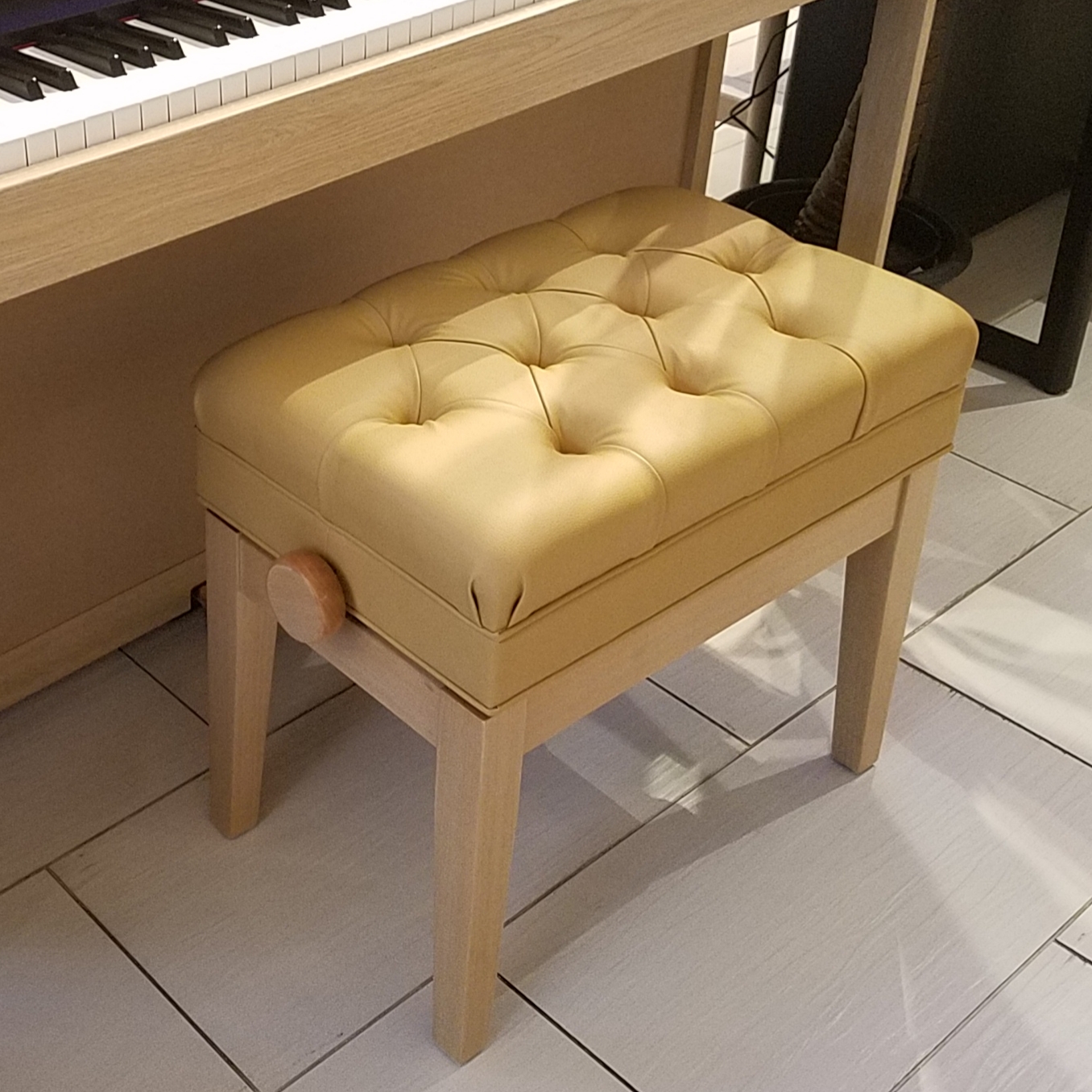 Oak piano bench