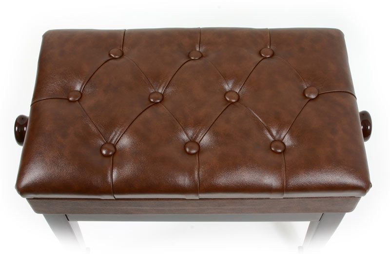 piano bench walnut vinyl adjustable