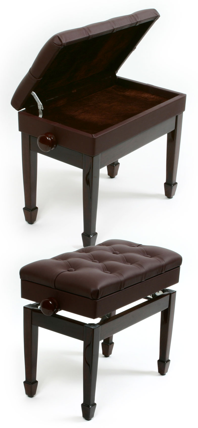 artist bench walnut leather